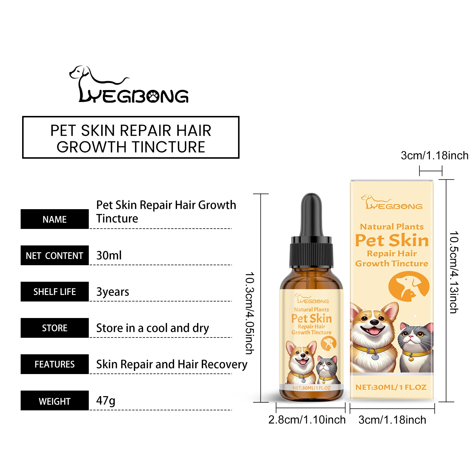 Pet Skin Repair Drops, Cat And Dog Skin Repair Hair Nutrition Massage Care Agent