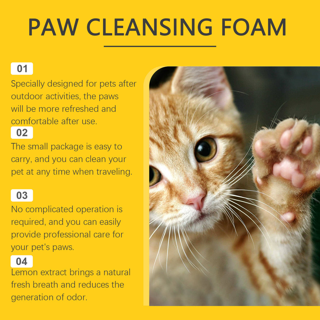 Pet Foot Foam Cleanser Deep Cleaning Dog And Cat Foot Care Moisturizing with brush