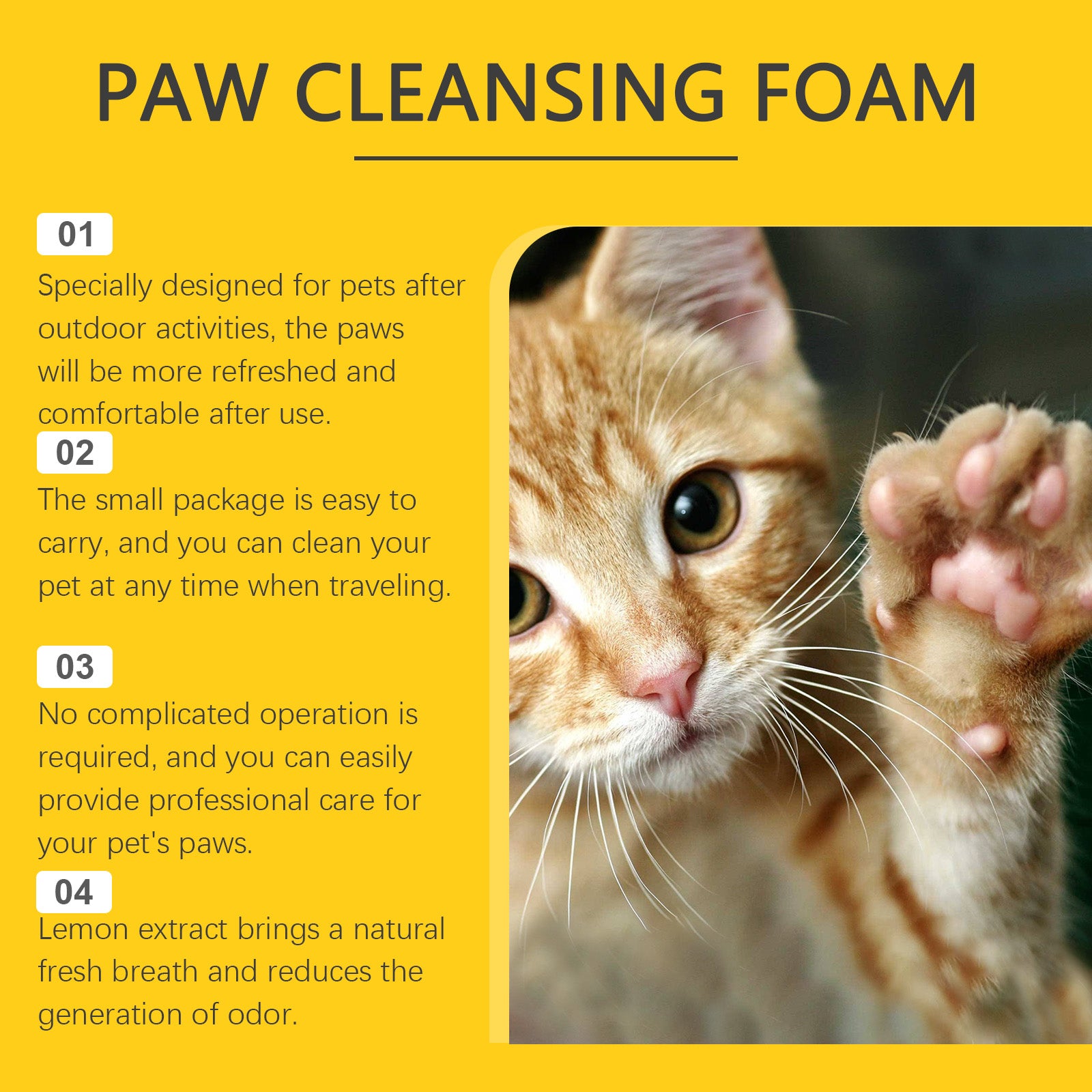 Pet Foot Foam Cleanser Deep Cleaning Dog And Cat Foot Care Moisturizing with brush