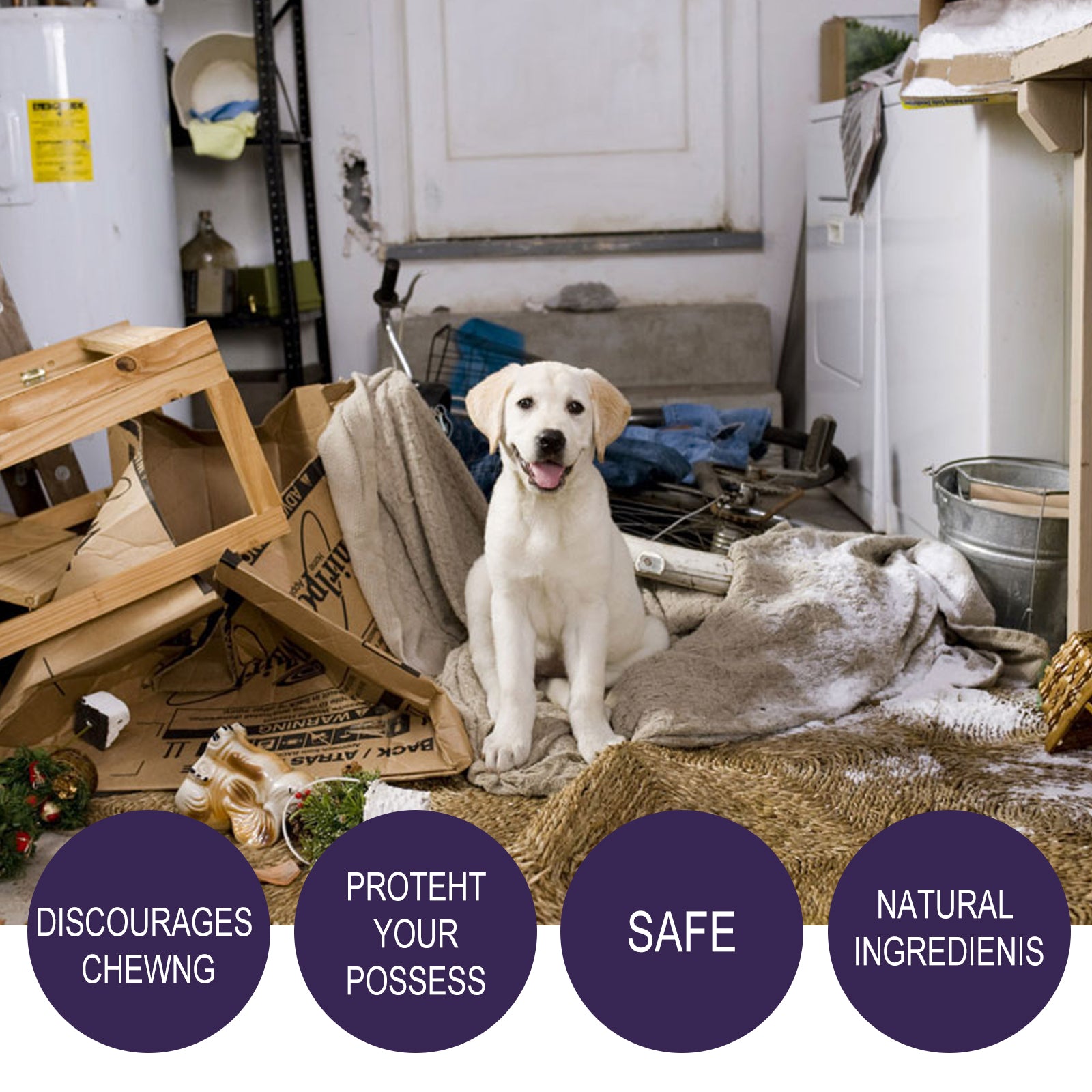 Anti-Chewing Bitter Spray For Pets, Prevent Dogs Tearing Apart Homes Scratching And Biting Long-Lasting Indoor Repellent Spray