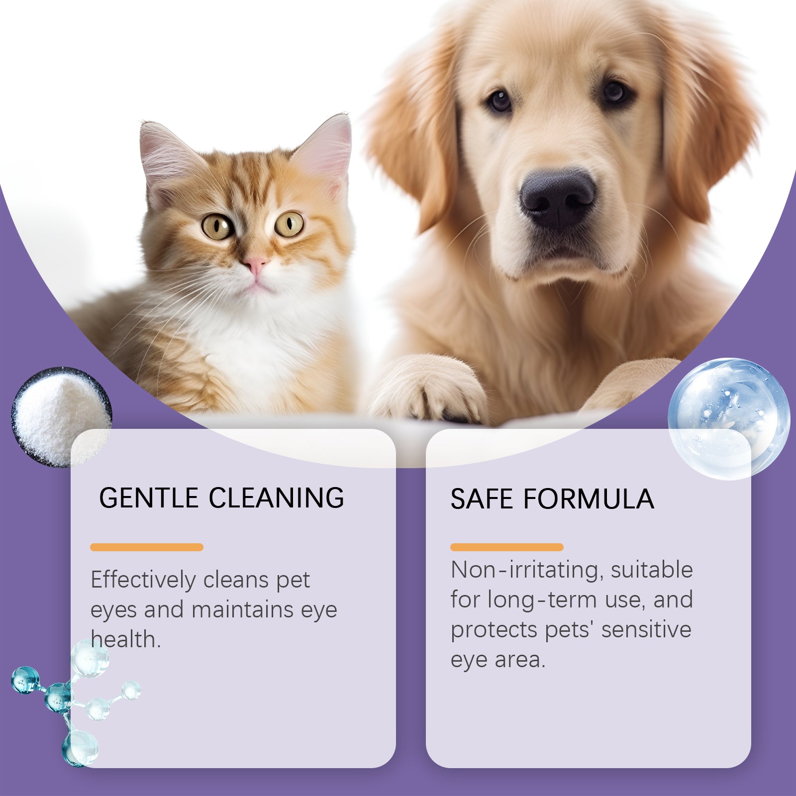 Pet Eye Care Spray Gently Cleans Tear-Stained Pet Eye Moisturizing Spray