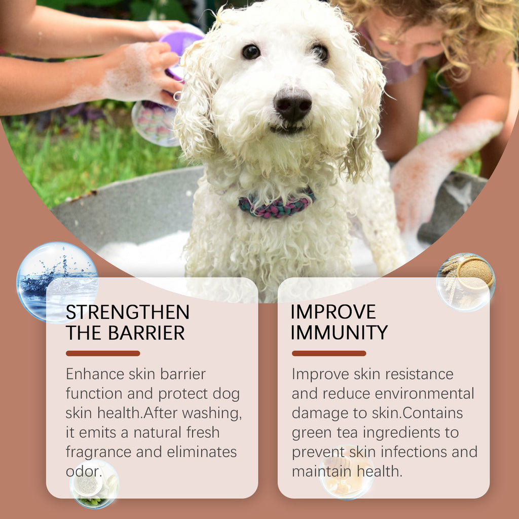 Shampoo For Dogs Gentle Cleansing Shampoo For Dog Hair Moist, Smooth, Relaxed And Tangle-Free with Green Tea, Shea Butter and Honey