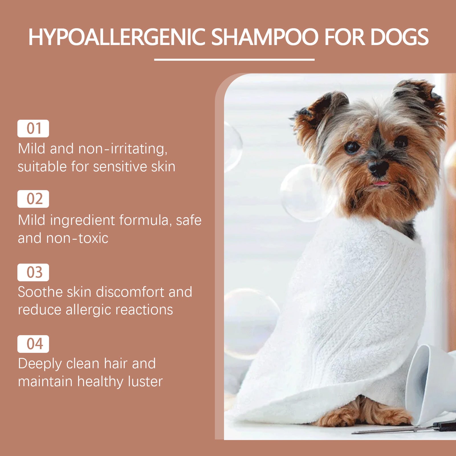 Shampoo For Dogs Gentle Cleansing Shampoo For Dog Hair Moist, Smooth, Relaxed And Tangle-Free with Green Tea, Shea Butter and Honey
