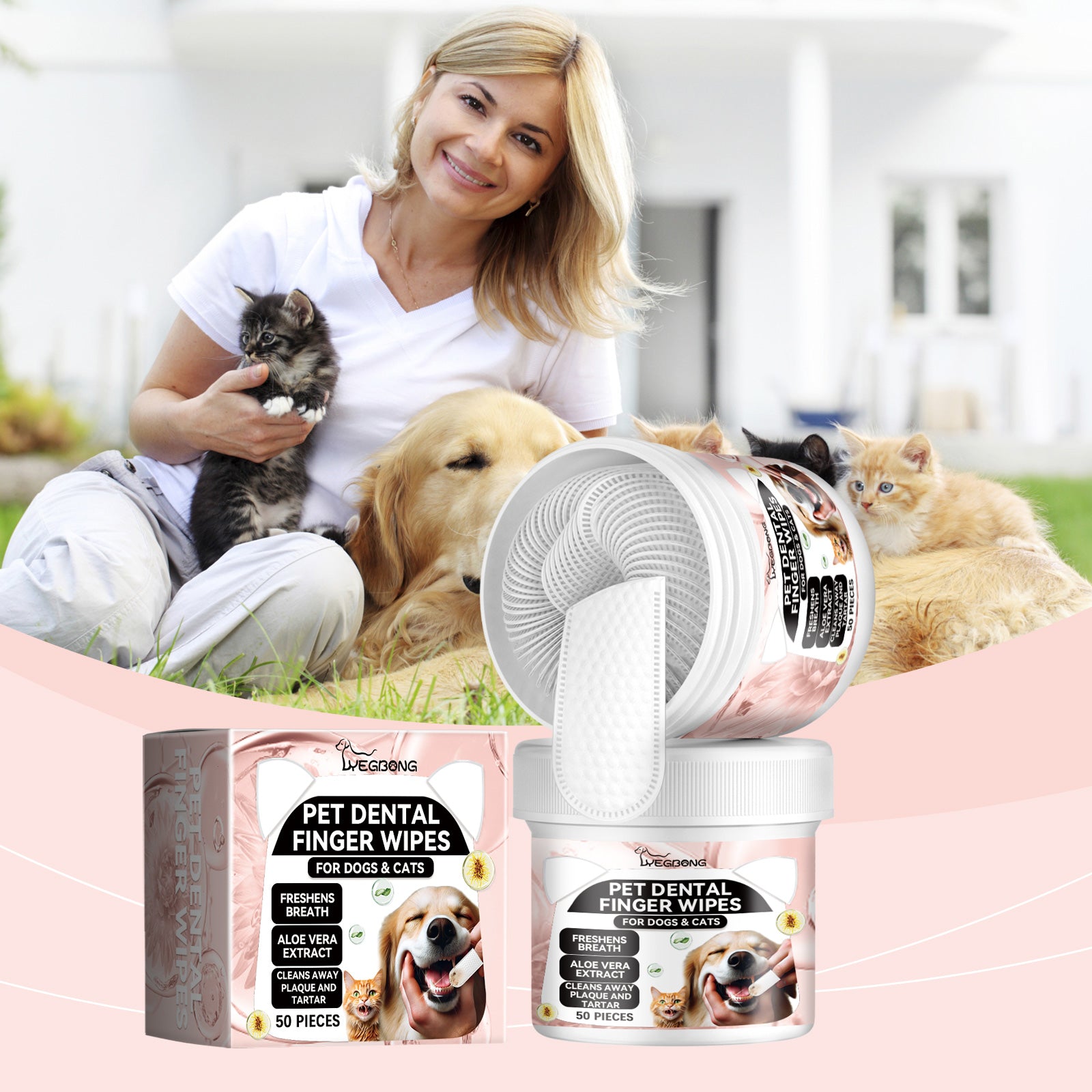 Pet Tooth Cleaning Fingerset Oral Teeth Gum Care Tartar Cleaning Pet Brushing Fingerset