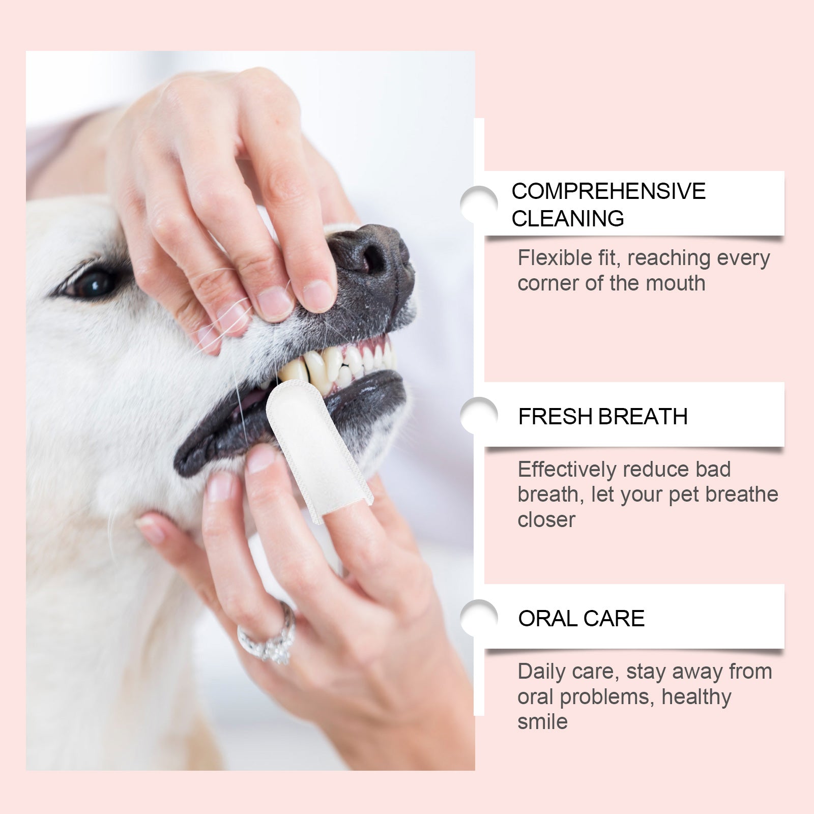 Pet Tooth Cleaning Fingerset Oral Teeth Gum Care Tartar Cleaning Pet Brushing Fingerset